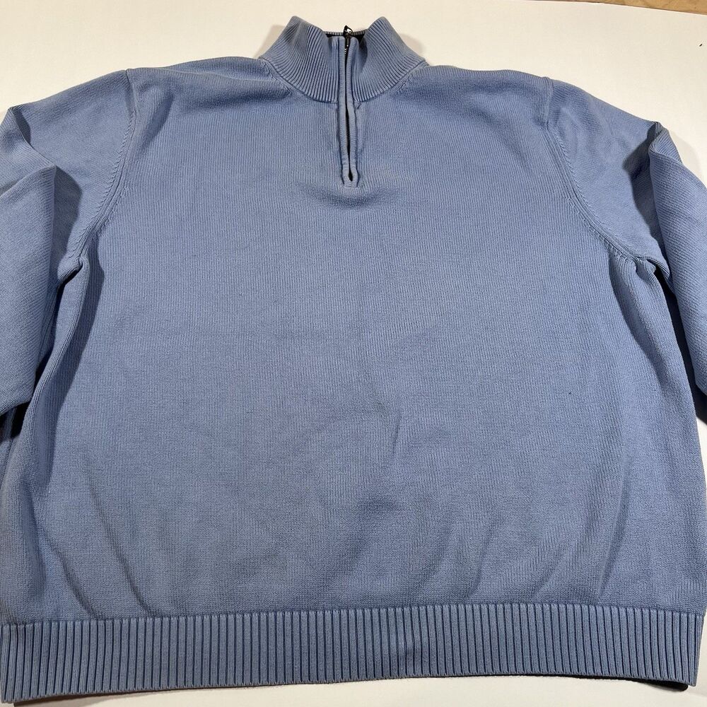 Brooks Brothers 346 Prima Cotton Pullover 1/4 Zip Mock Neck Sweater Men's XL - Picture 6 of 9